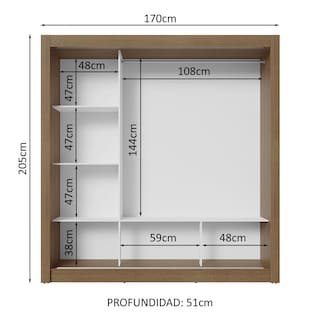 Foto 4 | Foto 4 | Ropero Closet Madesa 3 Puertas Mn