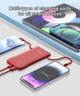 Foto 2 | Foto 2 | Cargador Portátil Tg90° Banco De Energía De 10000 Mah Con 3 Cables - Venta Internacional.