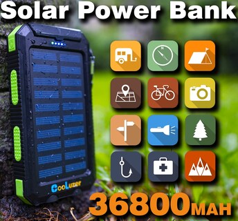Foto 2 | Foto 2 | Power Bank Cooluzer 36800 Mah Solar Ip67 Led A Prueba De Agua - Venta Internacional.