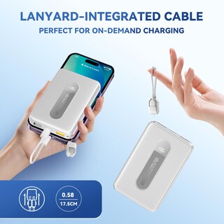 Foto 5 | Foto 5 | Cargador Portátil Samtwos De 10000 Mah 5 V/2 A Con Cable Usb-c Color Blanco - Venta Internacional.