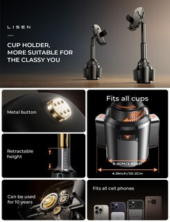 Foto 2 | Foto 2 | Soporte Para Teléfono Con Forma De Copa De Coche Lisen No Se Agita Para Iphone Samsung - Venta Internacional.