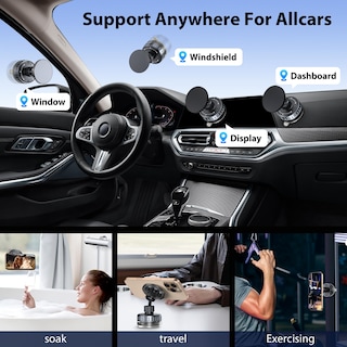 Foto 2 | Foto 2 | Soporte Para Teléfono De Coche Bptakoo 2025 Magnético Al Vacío 17 Imanes Negro - Venta Internacional.