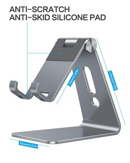 Foto 4 | Foto 4 | Soporte Para Teléfono Celular Omoton C2 Soporte De Escritorio De Aluminio Gris - Venta Internacional.