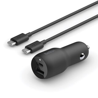 Foto 1 | Foto 1 | Cargador De Coche Belkin De 37 W De Doble Puerto Rápido Con Cable Usb-c - Venta Internacional.