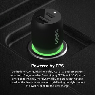 Foto 4 | Foto 4 | Cargador De Coche Belkin De 37 W De Doble Puerto Rápido Con Cable Usb-c - Venta Internacional.
