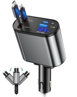 Foto 1 | Foto 1 | Cargador De Coche Retráctil 4 En 1 De Carga Rápida Usb-c Y Usb-a - Venta Internacional.