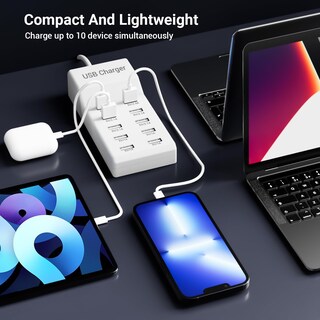 Foto 5 | Foto 5 | Estación De Carga Usb Umeryu Cable De 50 W 10 Puertos Y 3.6 Pies 100-240 V - Venta Internacional.