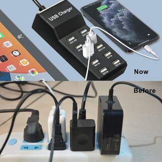 Foto 5 | Foto 5 | Estación De Carga Usb Haioulun De 10 Puertos Negra 6 Usb-a Y 4 Usb-c - Venta Internacional.