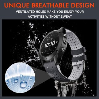 Foto 3 | Foto 3 | Correa De Reloj Notocity Silicone 22mm Para Garmin Fenix 6 Negro-gris - Venta Internacional.