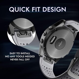 Foto 4 | Foto 4 | Correa De Reloj Notocity Silicone 22mm Para Garmin Fenix 6 Negro-gris - Venta Internacional.