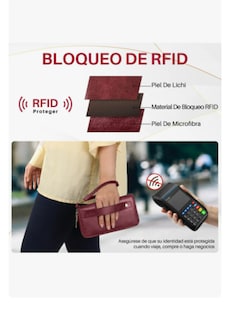Foto 3 | Foto 3 | Billetera Slowton Mujer Diseño Liso Rojo Pu Cuero