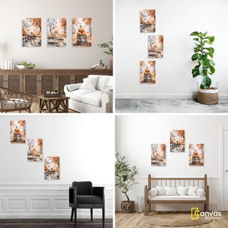 Foto 2 | Foto 2 | Cuadro Decorativo Canvas Tríptico Encanto De Otoño 40x60 Cm