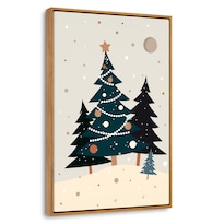 Cuadro Decorativo Canvas Marco Flotante Encanto Navideño 60x90 Marco Madera