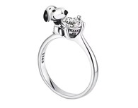 Anillo Peanuts Snoopy Anillo Abrazo Zirconia Plata