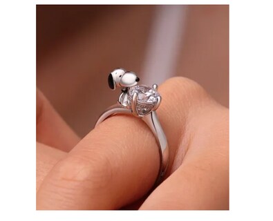 Foto 3 | Foto 3 | Anillo Xtellar Snoopy Anillo Abrazo Zirconia Plata