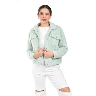 Foto 1 | Foto 1 | Chamarra Teddy Con Brillo Roman Fashion /juvenil 19462 (menta) Verde Claro