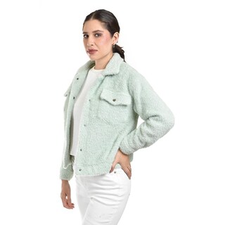 Foto 2 | Foto 2 | Chamarra Teddy Con Brillo Roman Fashion /juvenil 19462 (menta) Verde Claro