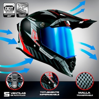 Foto 2 | Foto 2 | Casco Axs Nórdica Rojo + Cámara Action Axs