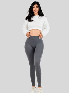 Foto 2 | Foto 2 | Mallas Deportivas Leggins Gym Interior Térmico Lic-0205 Gris Mujer Mallone