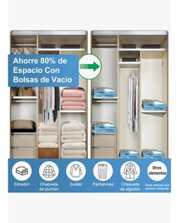 Foto 4 | Foto 4 | Bolsas Almacenamiento Al Vacio+bomba Eléctrica/manual bolsa Colgante Al Vacío bolsas De Vacío Reutilizables De Viaje adecuado Pa