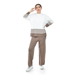 Foto 1 | Foto 1 | Conjunto De Punto A Rayas Roman Fashion /juvenil 9001 (café) Cafe