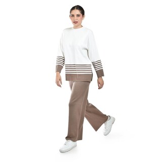 Foto 2 | Foto 2 | Conjunto De Punto A Rayas Roman Fashion /juvenil 9001 (café) Cafe