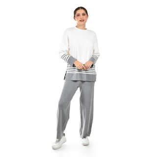 Foto 5 | Foto 5 | Conjunto De Punto A Rayas Roman Fashion /juvenil 9001 (gris) Gris