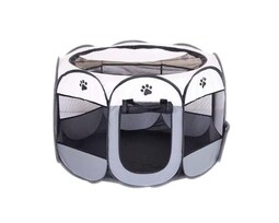 Corralito Plegable Mascota – Transporte Fácil Gris