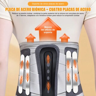 Foto 5 | Foto 5 | ''faja Soporte Sacro Lumbar Con Varillas Ortopedica Lumbosacra Talla Xl Gris Blanca ''