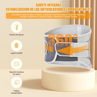 Foto 2 | Foto 2 | ''faja Soporte Sacro Lumbar Con Varillas Ortopedica Lumbosacra Talla Xl Gris Blanca ''