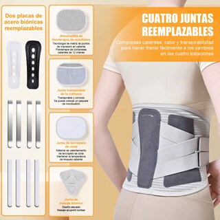 Foto 3 | Foto 3 | ''faja Soporte Sacro Lumbar Con Varillas Ortopedica Lumbosacra Talla Xl Gris Blanca ''