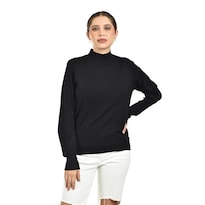 Blusa Tejida De Cuello Alto Balam / Juvenil 0248 (negro) Negro
