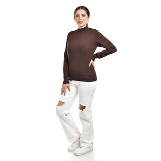 Foto 2 | Foto 2 | Blusa Tejida De Cuello Alto Juvenil 0248 (cafe) Cafe