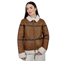 Chamarra Marca Lee Para Mujer En Color Café Con Borrega.