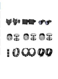 Foto 1 | Foto 1 | 9pares Xtellar Aretes Hombre Piercing Acero Inoxidable