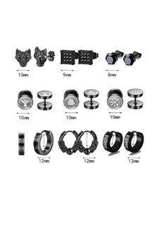 Foto 2 | Foto 2 | 9pares Xtellar Aretes Hombre Piercing Acero Inoxidable