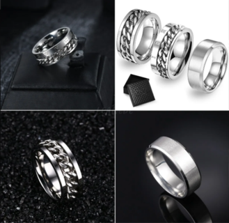 Foto 2 | Foto 2 | Xtellar Set De 3 Anillos Talla 10 De Titanio Y Acero Inoxidable Para Hombre - Elegante Y Minimalista
