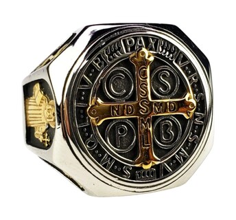 Foto 1 | Foto 1 | Anillo Xtellar San Benito De Acero Inoxidable - Amuleto De Protección Y Fe