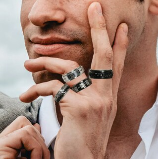 Foto 3 | Foto 3 | Xtellar Juego De Anillos Talla 9 De Titanio Y Acero Inoxidable Con Alivio De Ansiedad Para Hombres - 6 Piezas