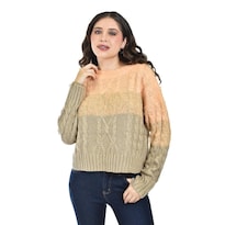 Suéter De Punto Trenzado Roman Fashion /juvenil 9668 (durazno) Salmon