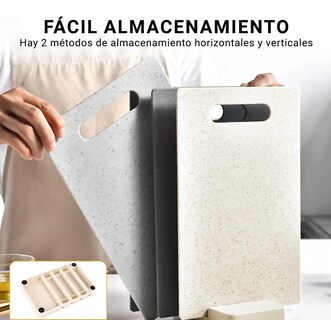 Foto 4 | Foto 4 | ''tabla De Picar Alimentos Utensilios De Cocina 5pzs Con Base Gris ''