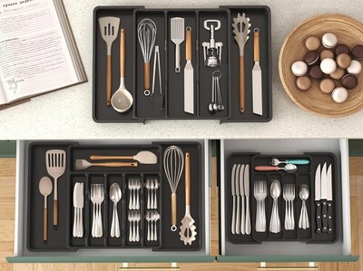 Foto 5 | Foto 5 | ''organizador Bandeja De Cubierto Extensible 8 Compartimientos Negro ''