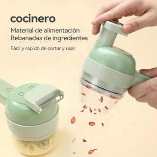 Foto 3 | Foto 3 | Picadora Eléctrica Multifunción De Verduras Y Frutas 5 En 1 Verde