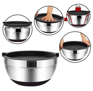 Foto 3 | Foto 3 | Chef Set De Bowls De Acero Inoxidable Para Cocina 6 Pz Plata Tapas Negras