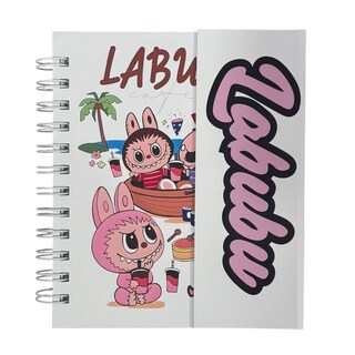 Foto 1 | Foto 1 | Libreta De Tapa Dura Laminado Liso Con Espiral Metálico En La Lateral Con Solapa Protectora L A B U B U Color Blanco