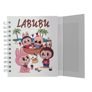 Foto 2 | Foto 2 | Libreta De Tapa Dura Laminado Liso Con Espiral Metálico En La Lateral Con Solapa Protectora L A B U B U Color Blanco