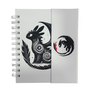 Foto 1 | Foto 1 | Libreta De Tapa Dura Laminado Liso Con Espiral Metálico En La Lateral Con Solapa Protectora  Dragón Chimuelo Color Blanco