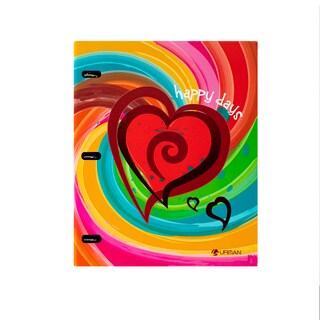 Foto 1 | Foto 1 | Carpeta Profesional Pasta Dura Corazon Happy Days Cuadro Chico 100 Hojas