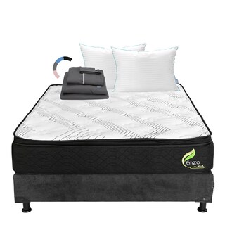 Foto 1 | Foto 1 | Colchón Restonic Enzo Queen Size + Box Dicasa + Almohada Royal Twin + Sábanas Royal