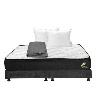 Foto 1 | Foto 1 | Colchón Restonic Enzo King Size+box Dicasa Gris Carbón+almohada Royal Twin+protector Lux